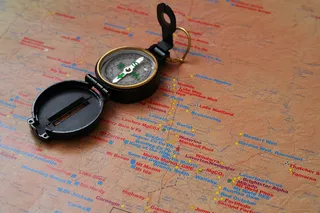 指南针，地图，导航，金卡