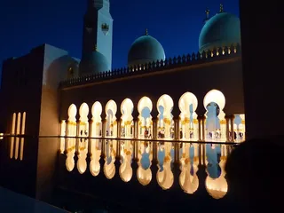 清真寺，大清真寺，阿布扎比，阿联酋，反射