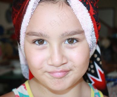 照片，儿童，模型，女孩，肖像，眼睛，视线