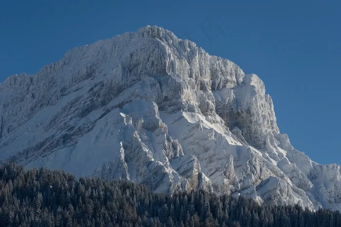 山，雪，阿尔卑斯山，冬季，性质，雪域，景观