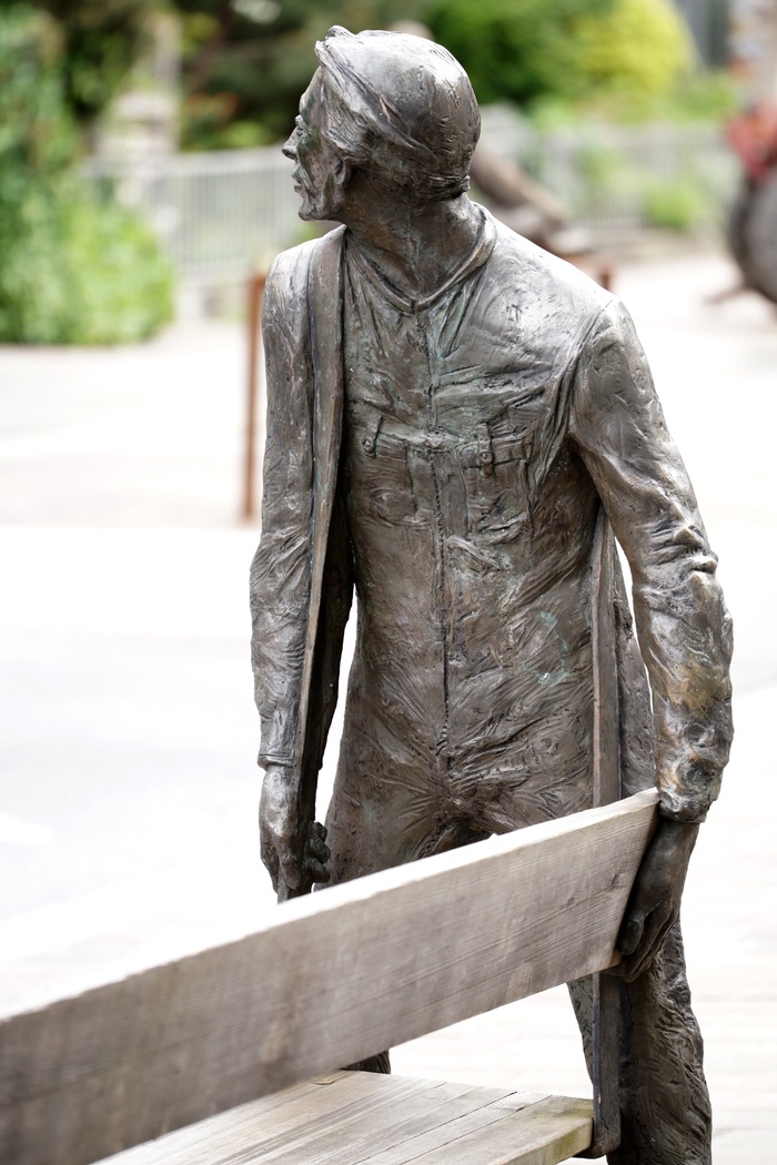 男子，长凳，谨慎，支持，视图