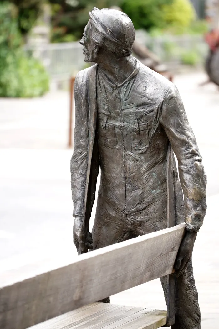 男子，长凳，谨慎，支持，视图