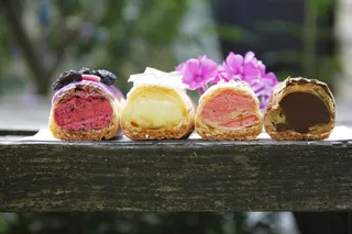 夏天，水果，甜点，浆果，泡芙，咖啡屋