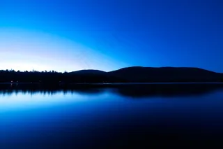 湖泊,海洋,天空,山峦,模糊图片,水湖蓝