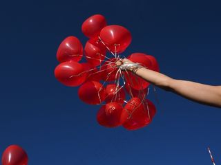 气球，拘留，手臂，手，上升，升级，飞行