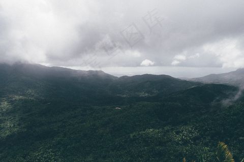 山峦,云雾,天空,风景,树,山脉