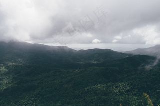山峦,云雾,天空,风景,树,山脉