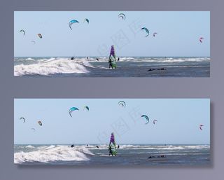水上运动，风筝，风帆冲浪，海洋，大海，海滩