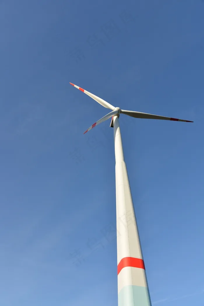 风车，能源，生态能源，风力发电，天空，蓝色