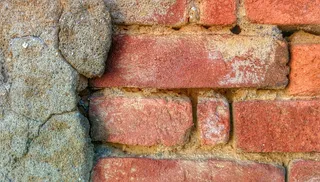 砖，墙，墙，砂浆，老，块，伤心的男孩