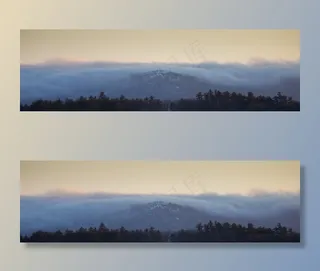 山峦,江河,湖泊,落叶松,壁纸,景观与雾中的树木