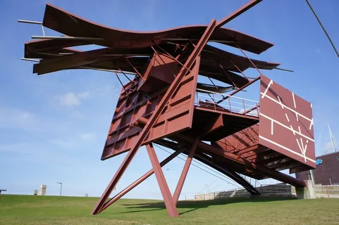 艺术，钢，锈，蓝色，空气