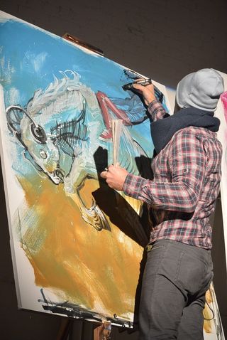 艺术家，艺术，绘画，创造力，帆布