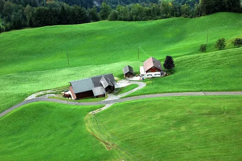 农场，山地农场，草地，Alm，多汁，绿色