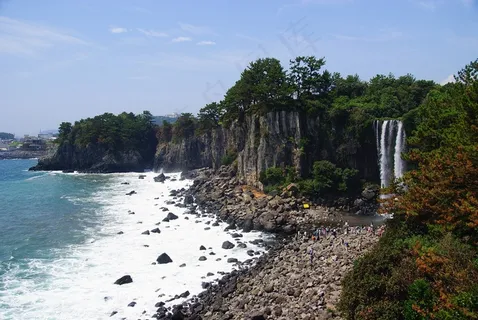 济州,济州岛,方形瀑布,奥勒·吉尔,海,自然 济州,济州岛,方形瀑布,奥勒·吉尔,海,自然