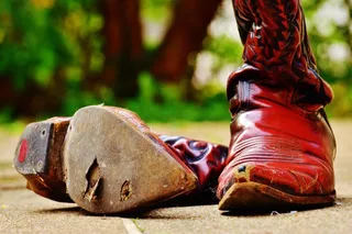 牛仔靴，皮革，已过期，80S，复古，靴子，旧