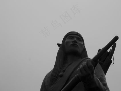 印度人，战士，雕塑，雕像，首席，本机