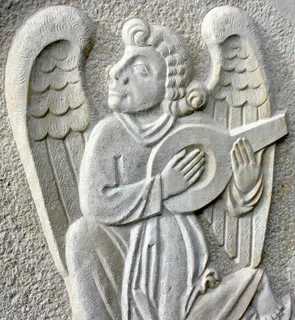 救济，石头，天使，音乐，石头雕塑，音乐家