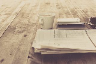 报纸，风格，趋势，新城市，咖啡，智能手机