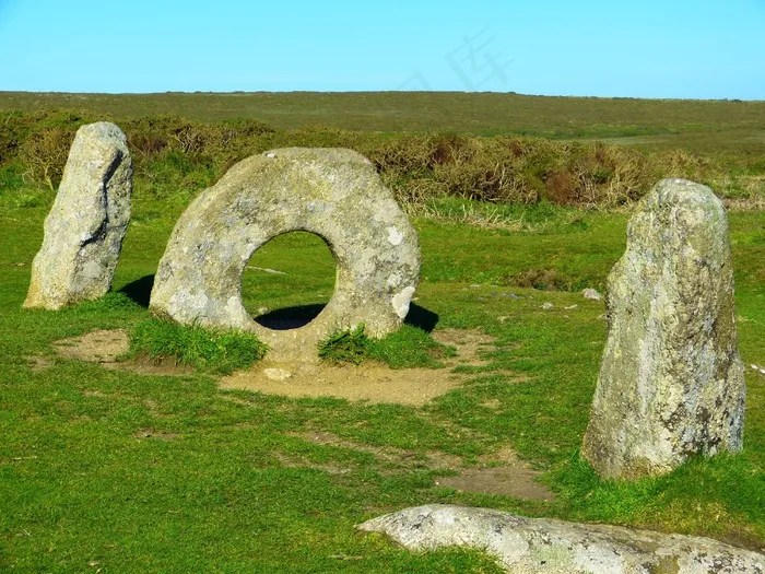 Men-An-Tol，砖，康沃尔郡，南格兰，花岗岩