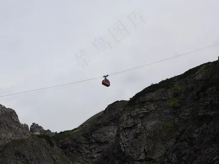 Lünerseebahn，缆车，吊船，红色，Brandnertal