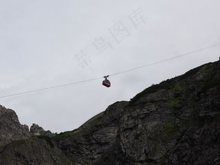 Lünerseebahn，缆车，吊船，红色，Brandnertal