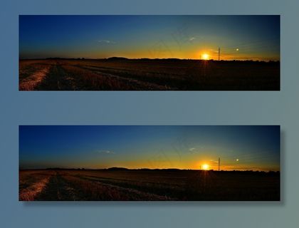 风景，全景，日落