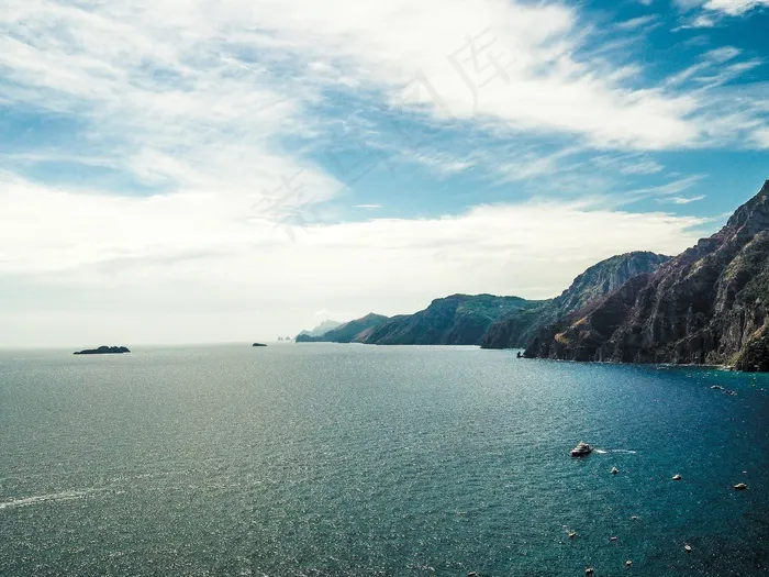 海洋，山，岛，水，自然，天空，风景