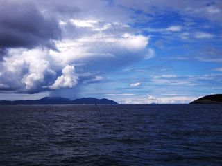 云，海，观点，地平线，心情，气氛