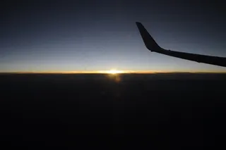 天空，云层上方，飞机，飞，日落，出发