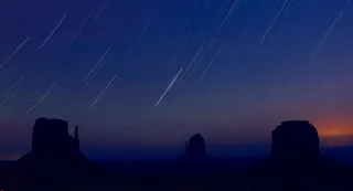 Startrails，纪念碑谷，夜晚，亚利桑那州