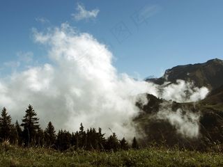 雾，瑞士，伯尔尼高地，登山