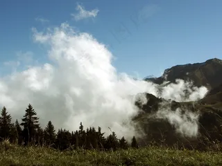 雾，瑞士，伯尔尼高地，登山