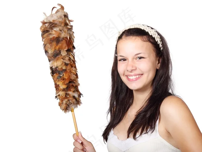 刷子，清洁，清洁，可爱，鸡毛，羽毛，女性