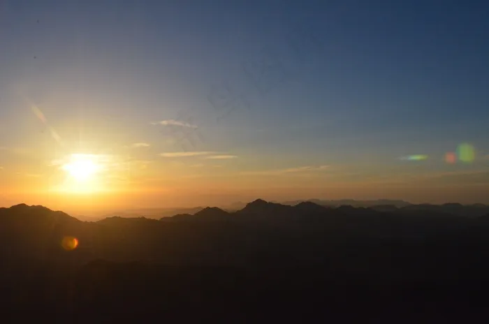 太阳，日出，西奈，山顶，天空，云
