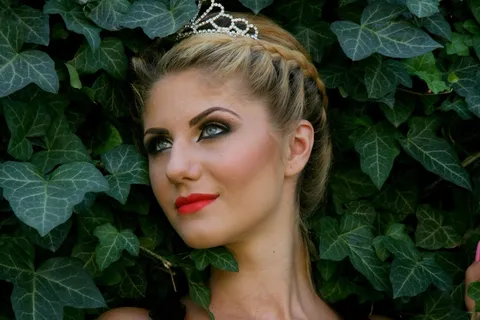 女孩，金发，蓝眼睛，公主，皇冠，美女