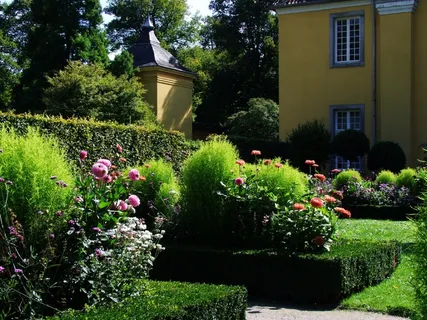 鲜花，橘园，城堡Benrath，城堡