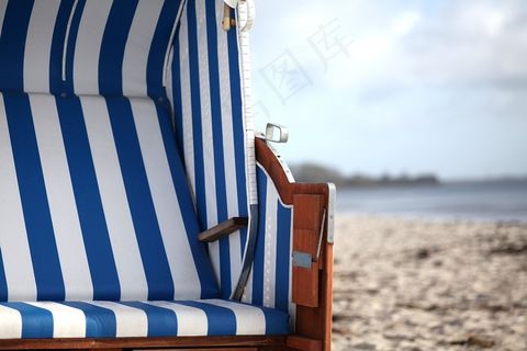 沙滩椅，白色，蓝色，夏天，海滩，天空，假期