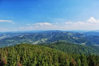 山，Beskids，意见，景观，树，波兰，天空