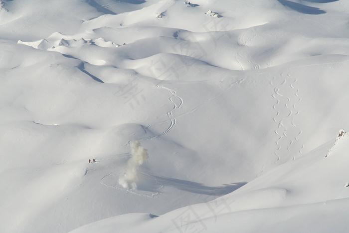雪，高峰，山，斜坡，冬天，性质