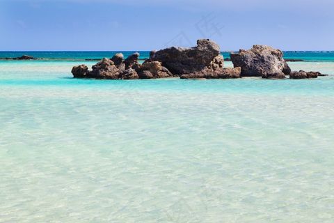 海滩，蓝色，海岸，岛，环礁湖，景观，性质