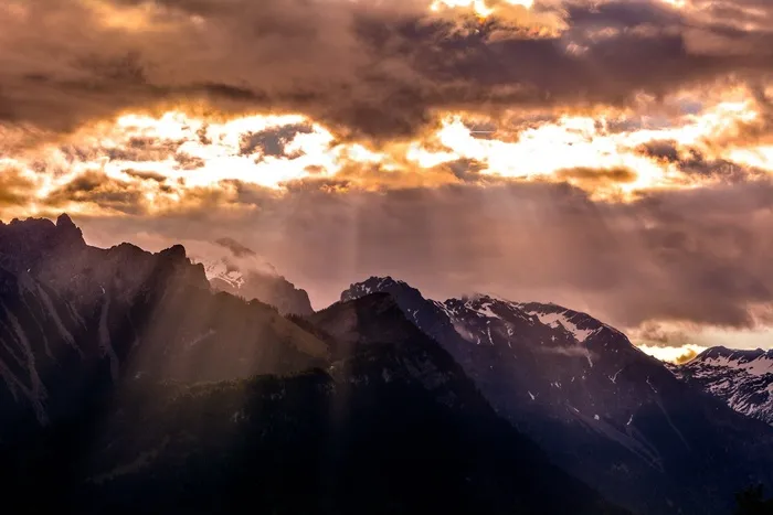 山，山峰，风景，天空，云