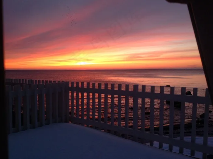 Abendstimmung，冬天，海