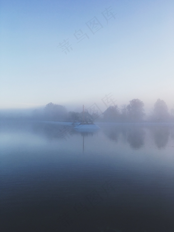 江，船，雾，早晨，水，旅行，湖泊风景，性质