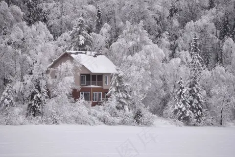 冬季景观，雪，冻湖，自然，白雪皑皑