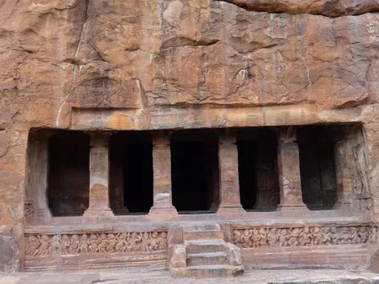 洞穴，洞穴寺，砂石，红色，巴达米，卡纳塔克邦