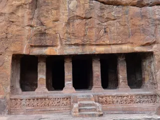 洞穴，洞穴寺，砂石，红色，巴达米，卡纳塔克邦