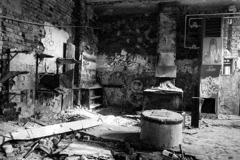 工厂，废墟，假，失效，衰变，大厅，建筑