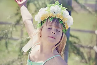 人的，儿童，女孩，花童，脸，金发