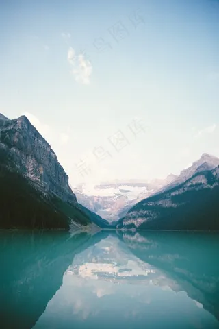 高山湖泊，清除，新鲜，水，湖，平静